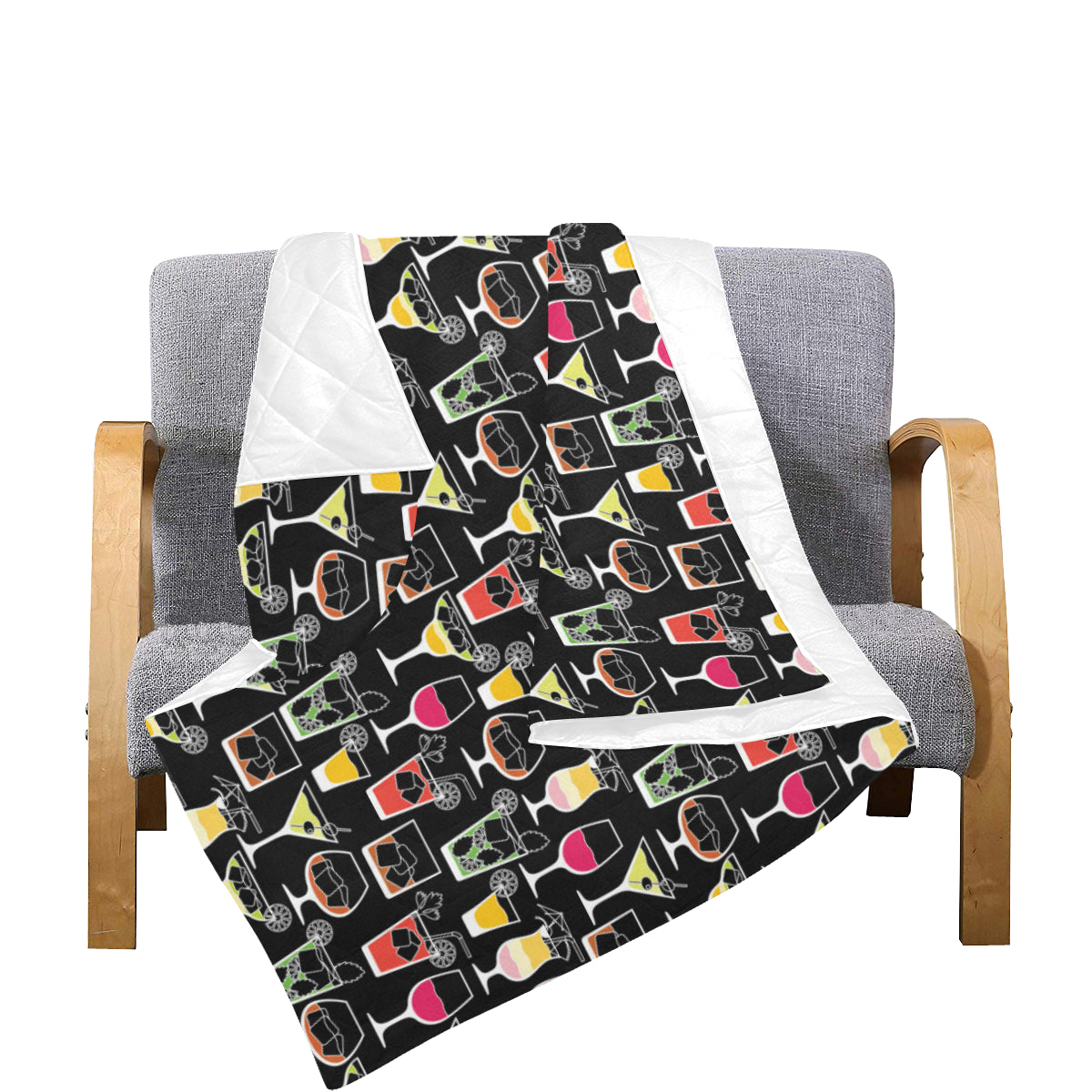 Cocktail Pattern Print Design 01 Premium Quilt