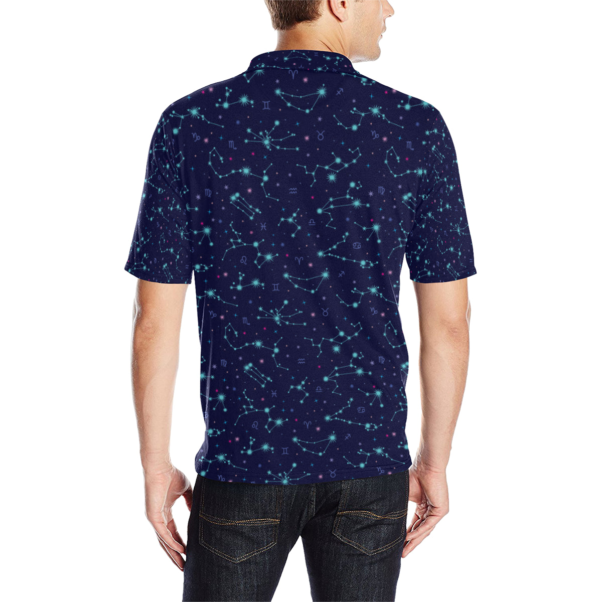 Constellation Pattern Print Design 01 Men Polo Shirt