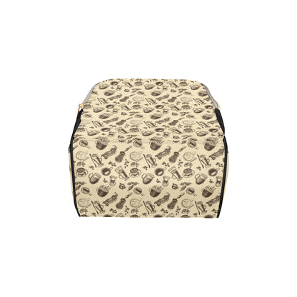 Coffee Pattern Print Design 05 Diaper Bag Backpack