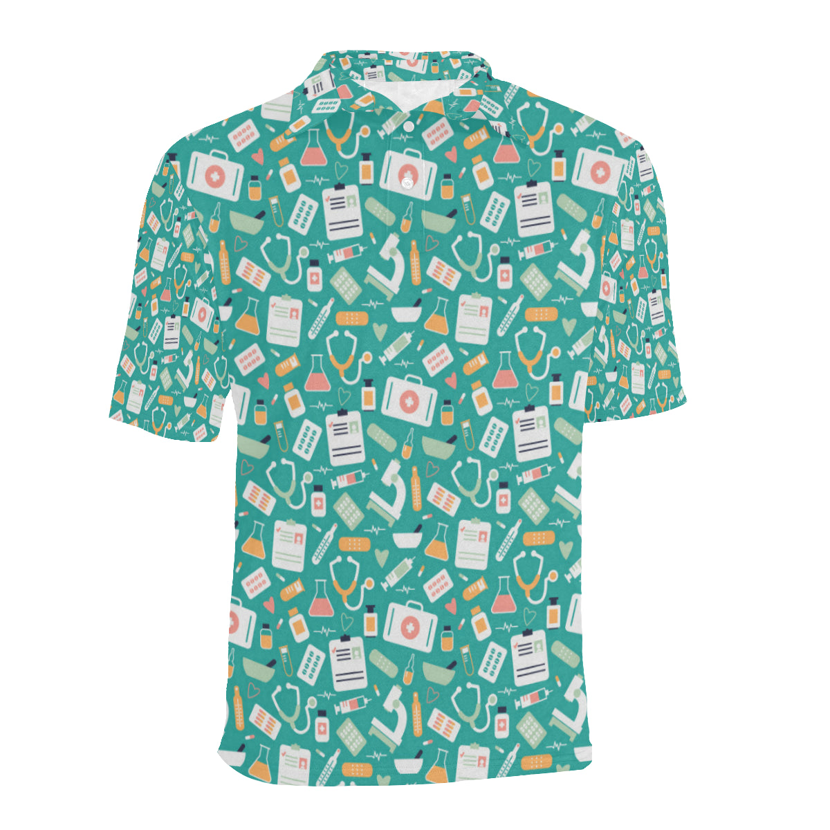 Medical Pattern Print Design 03 Men Polo Shirt