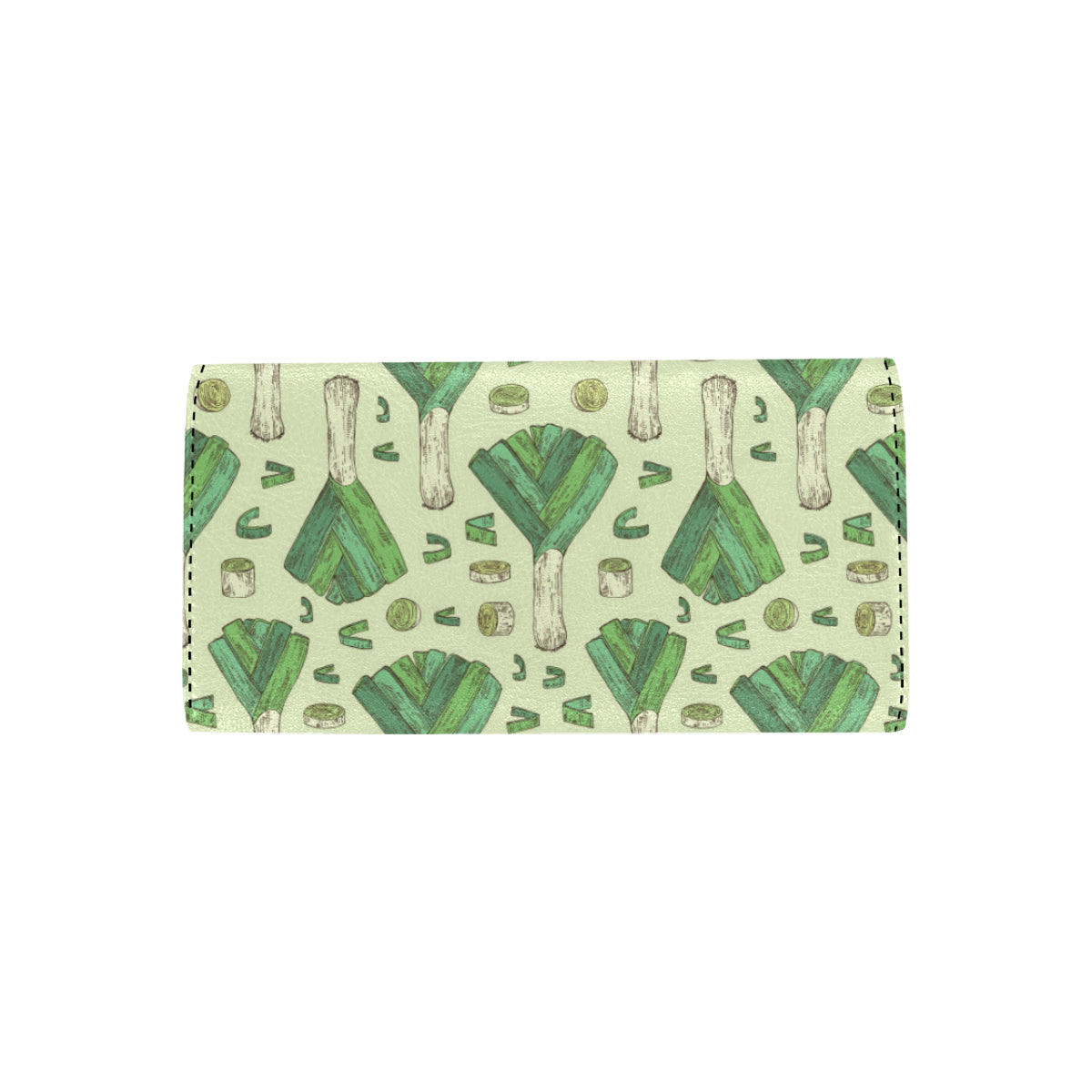 Leek Pattern Print Design 04 Women's Trifold Wallet