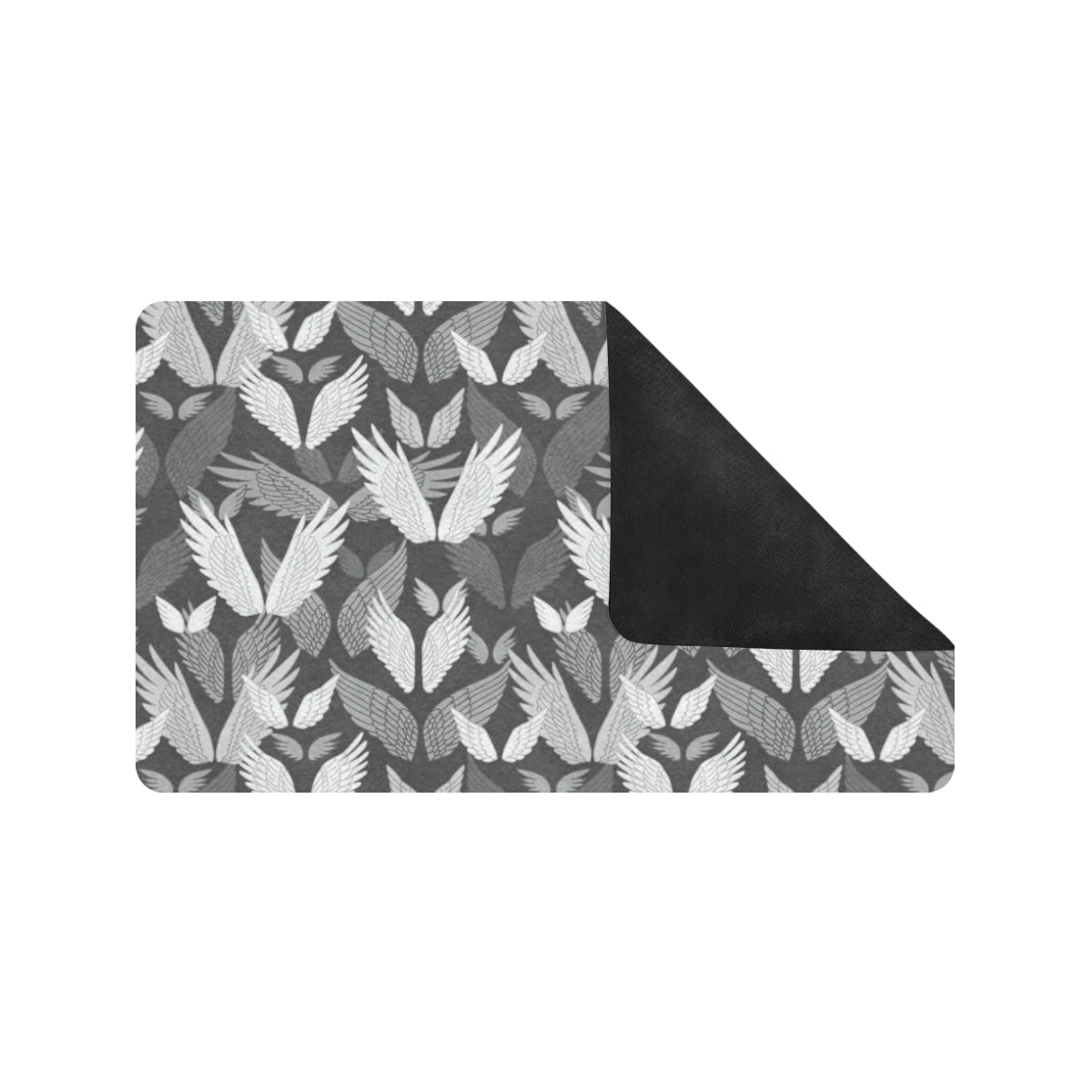 Angel Wings Pattern Design Themed Print Rubber Doormat
