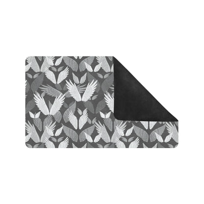 Angel Wings Pattern Design Themed Print Rubber Doormat