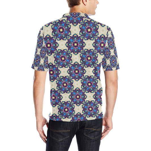 lotus Boho Pattern Print Design LO08 Men Polo Shirt