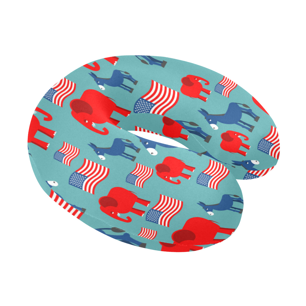 Donkey Red Elephant Pattern Print Design 03 U-Shaped Travel Neck Pillow