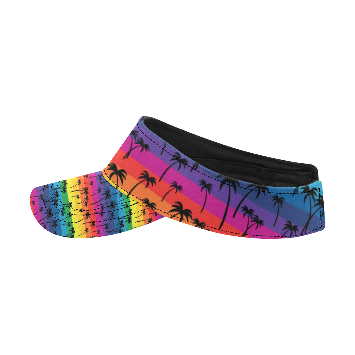 Palm Tree Rainbow Themed Print Unisex Sun Visor