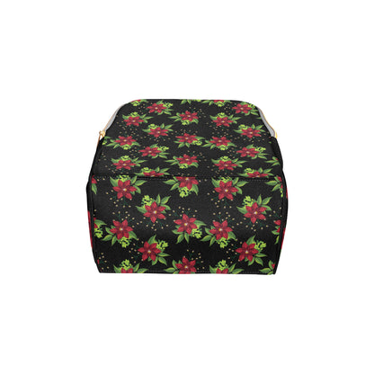 Poinsettia Pattern Print Design A01 Diaper Bag Backpack