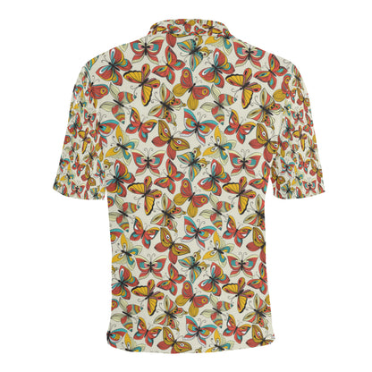 Butterfly Pattern Print Design 02 Men Polo Shirt