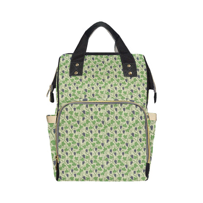 Wine Grape Thmed Print Diaper Bag Backpack