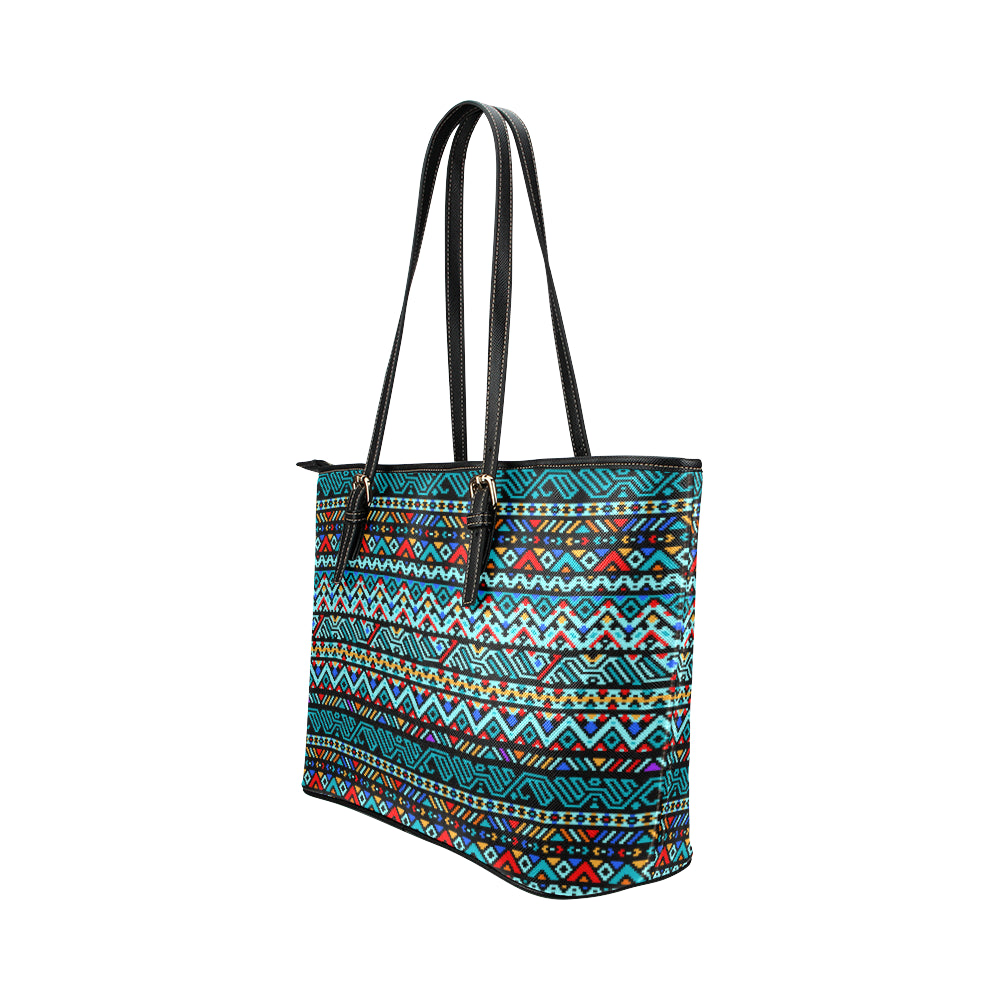 Southwestern Style Leather Tote Bag