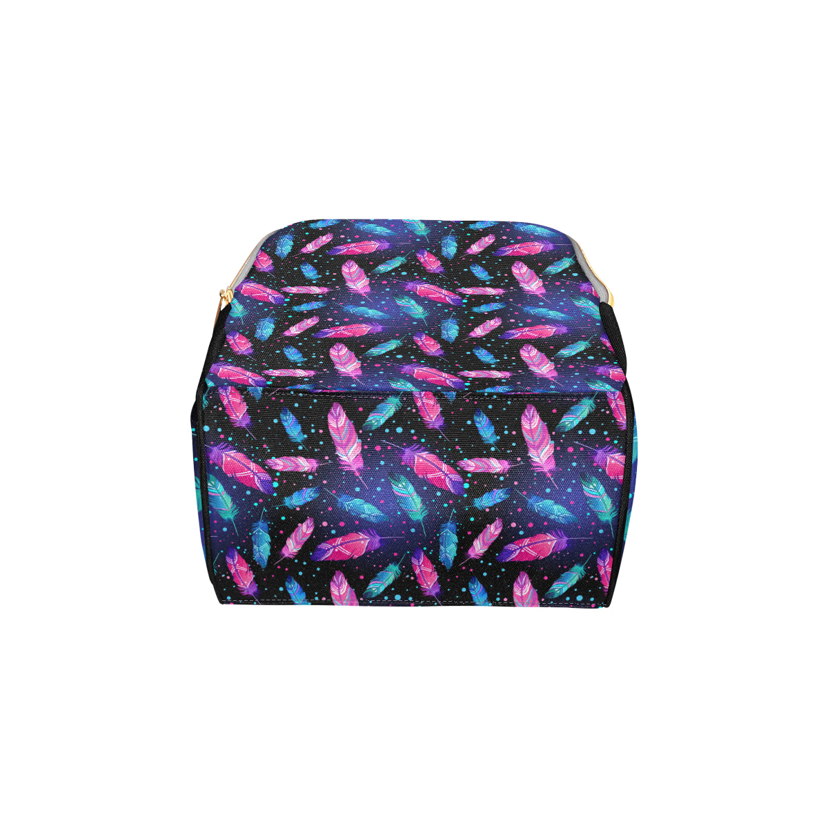Feather Colorful Boho Design Print Diaper Bag Backpack