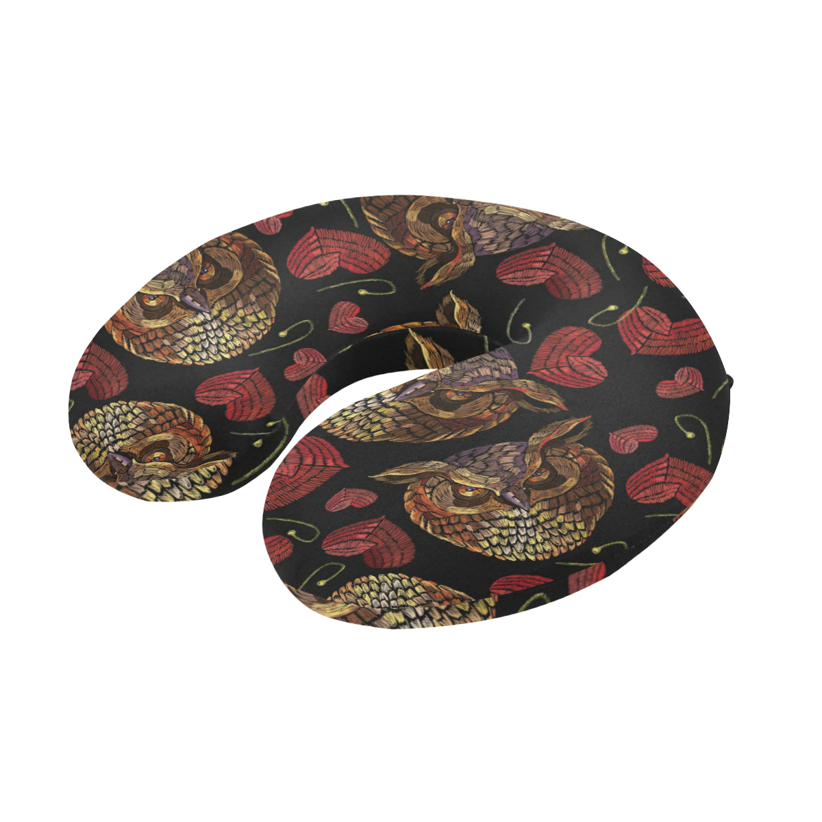 Owl Pattern Print Design A08 U-Shaped Travel Neck Pillow