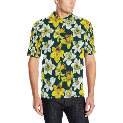 Daffodils Pattern Print Design DF02 Men Polo Shirt