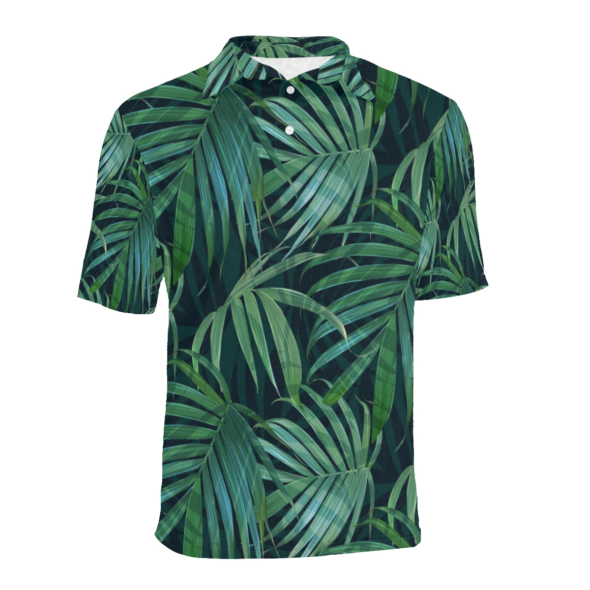 Tropical Flower Pattern Print Design TF011 Men Polo Shirt