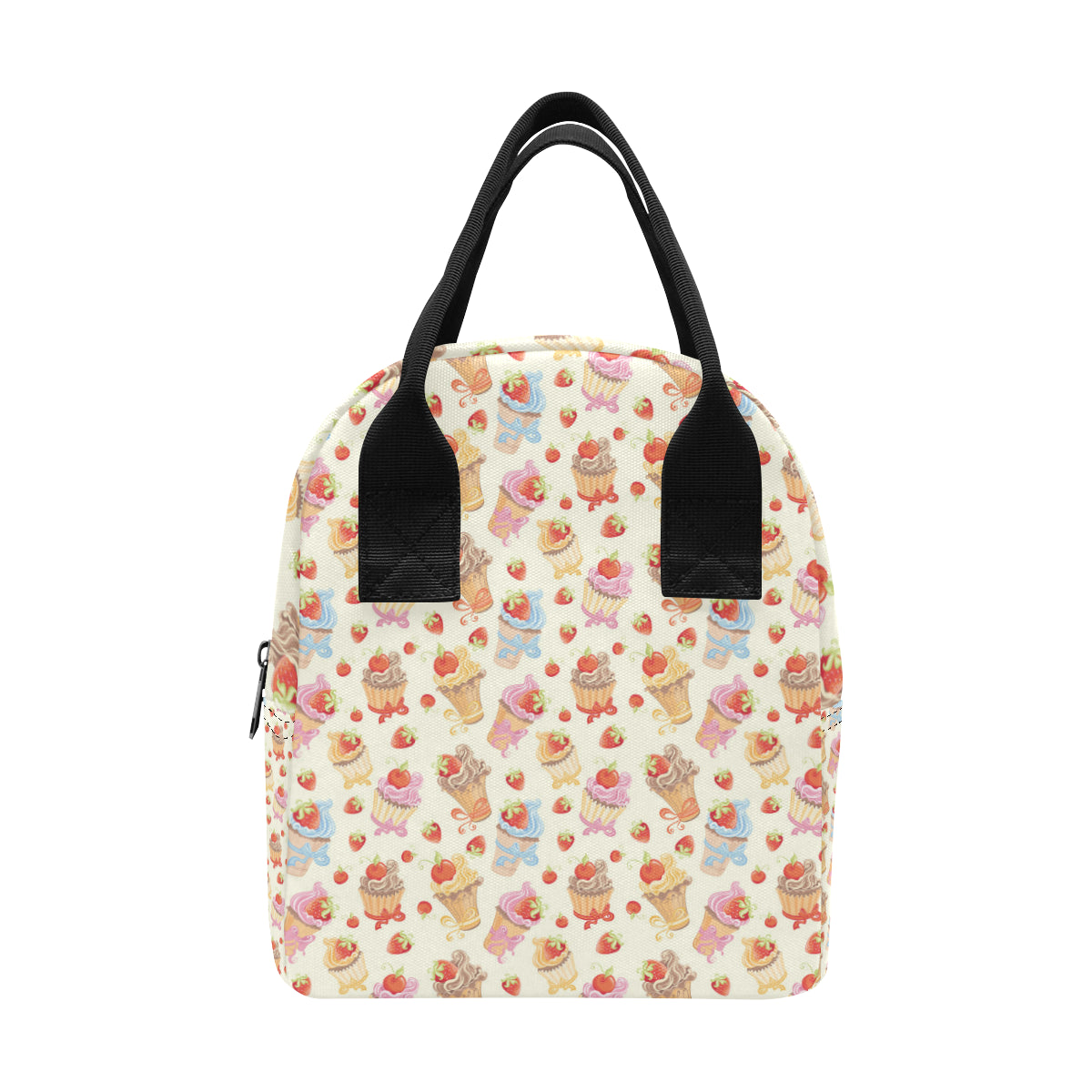 Cupcakes Strawberry Cherry Print Insulated Lunch Bag