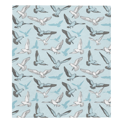 Pigeon Pattern Print Design 03 Premium Quilt