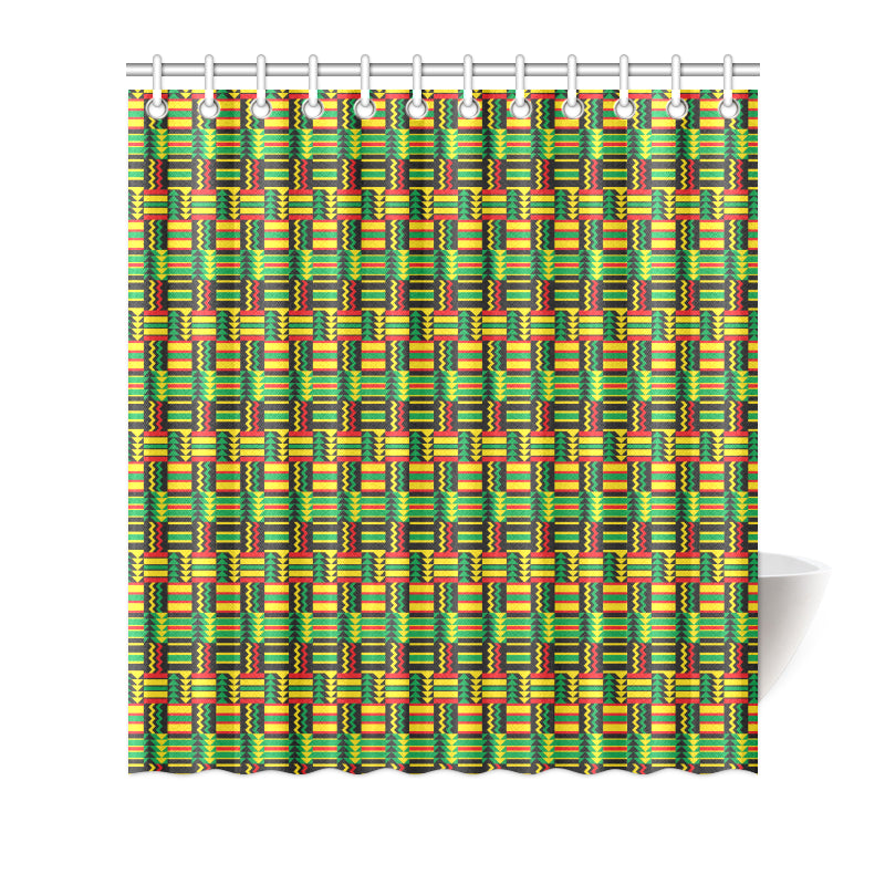 African Zip Zag Print Pattern Shower Curtain