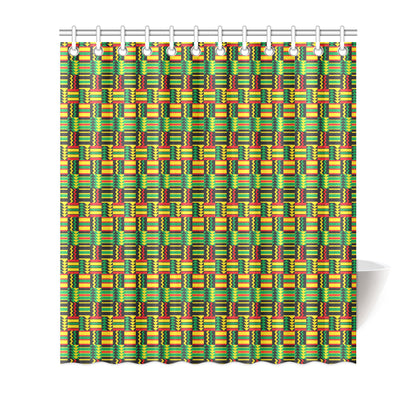 African Zip Zag Print Pattern Shower Curtain