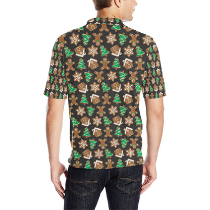 Gingerbread Pattern Print Design 02 Men Polo Shirt