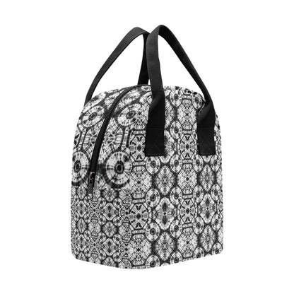 Tie Dye Black White Design Print Insulated Lunch Bag