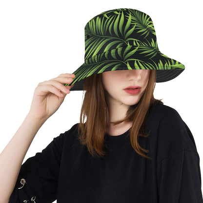 Palm Leaves Pattern Print Design PL07 Unisex Bucket Hat