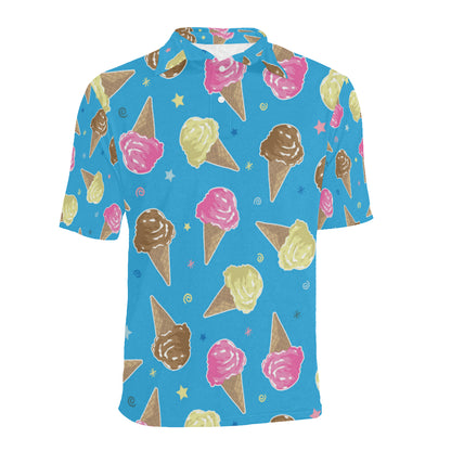 Ice Cream Pattern Print Design 01 Men Polo Shirt