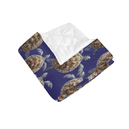 Sea Turtle Pattern Print Design T05 Premium Quilt
