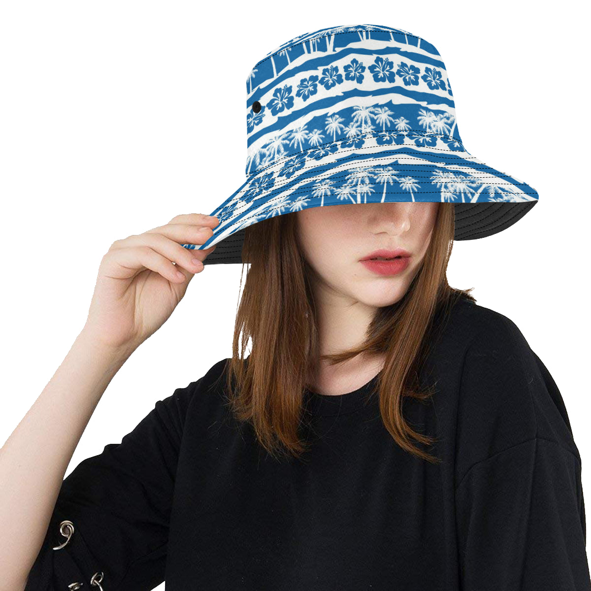 Hawaiian Themed Pattern Print Design H021 Unisex Bucket Hat