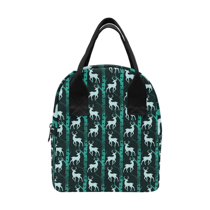Deer Jungle Print Pattern Insulated Lunch Bag