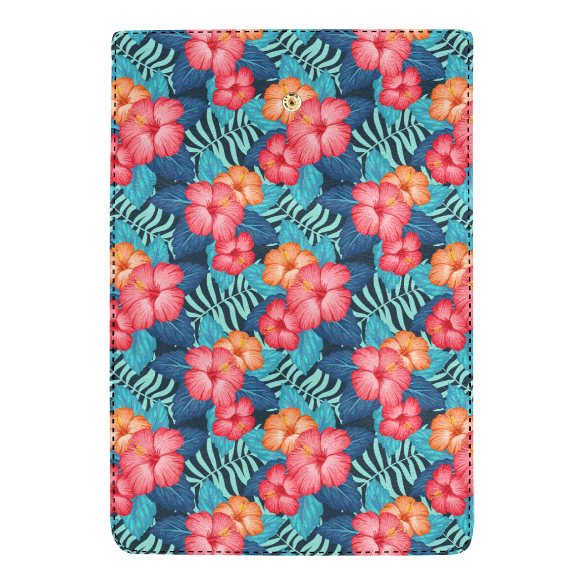 Red Hibiscus Pattern Print Design HB02 Women's Trifold Wallet