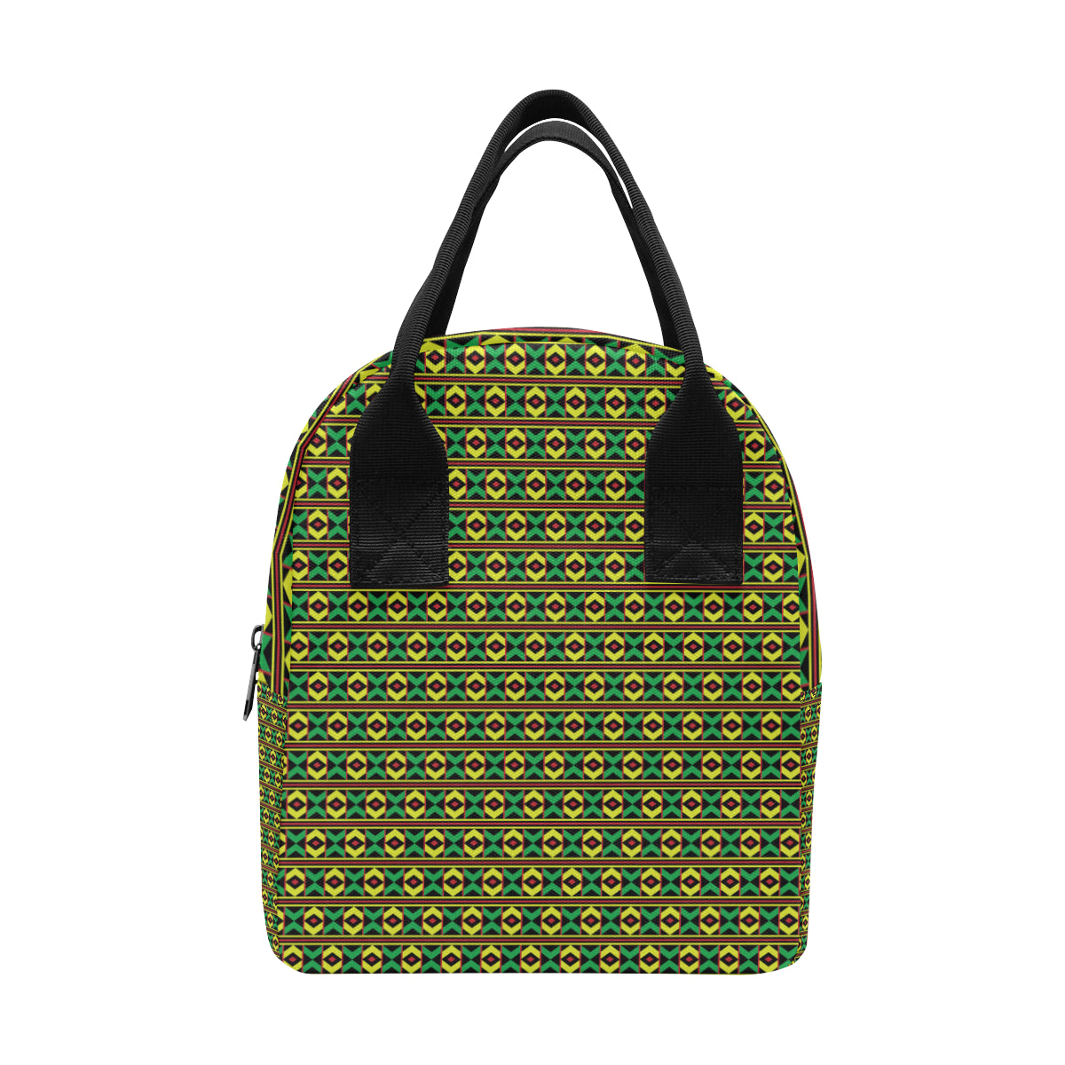 African Geometric Print Pattern Insulated Lunch Bag