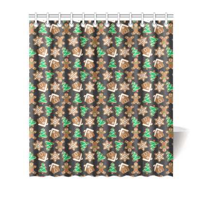 Gingerbread Pattern Print Design 02 Shower Curtain