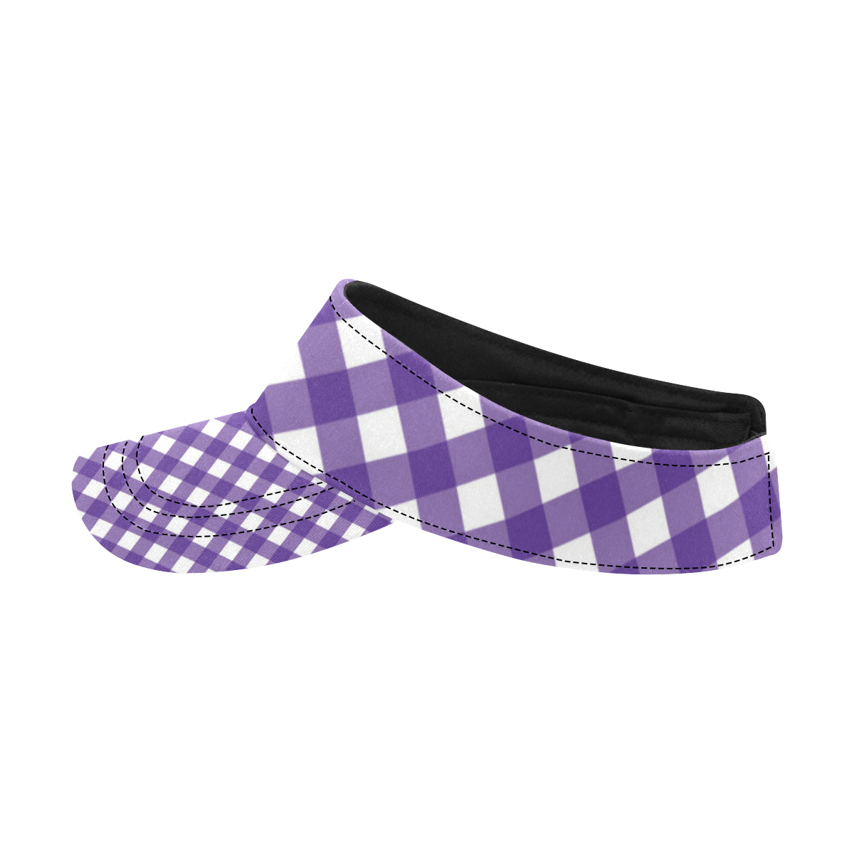 Gingham Purple Pattern Print Design 03 Unisex Sun Visor
