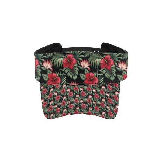 Flower Hawaiian Red Hibiscus Design Print Unisex Sun Visor