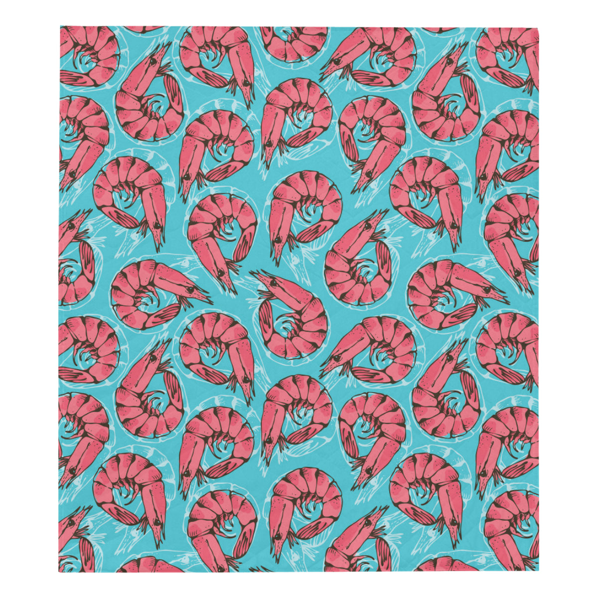 Prawn Pattern Print Design 01 Premium Quilt