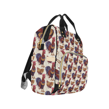 Rooster Pattern Print Design A03 Diaper Bag Backpack