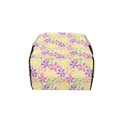 Flower Power Colorful Design Print Diaper Bag Backpack