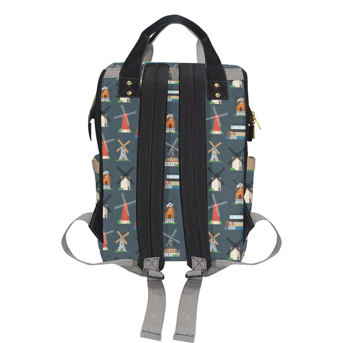Windmill Pattern Print Design 04 Diaper Bag Backpack