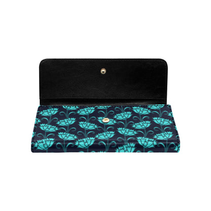 Carnations Pattern Print Design CN06 Women's Trifold Wallet