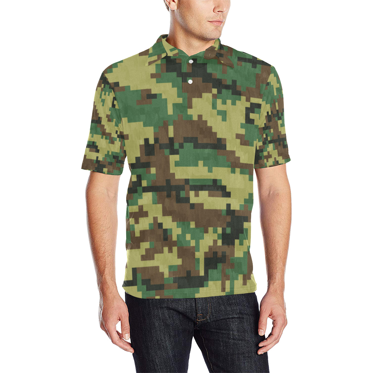 ACU Army Digital Pattern Print Design 02 Men Polo Shirt