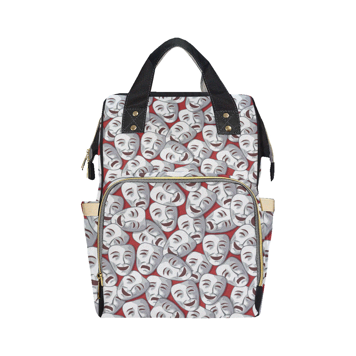 Acting Mask Pattern Print Design 01 Diaper Bag Backpack