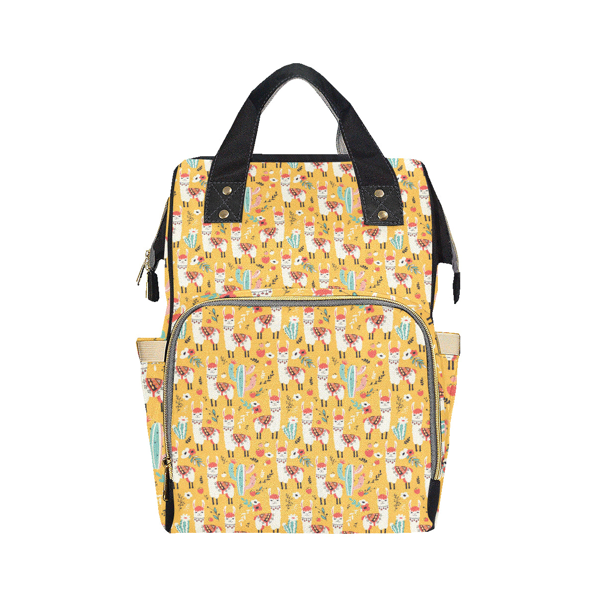 Llama Cute Themed Print Diaper Bag Backpack