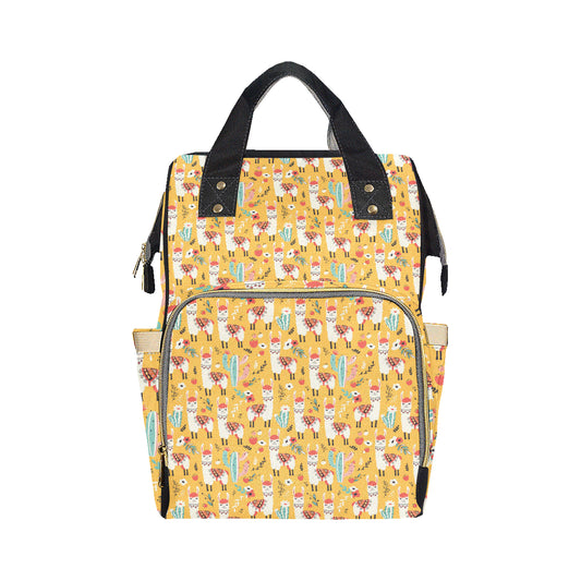 Llama Cute Themed Print Diaper Bag Backpack
