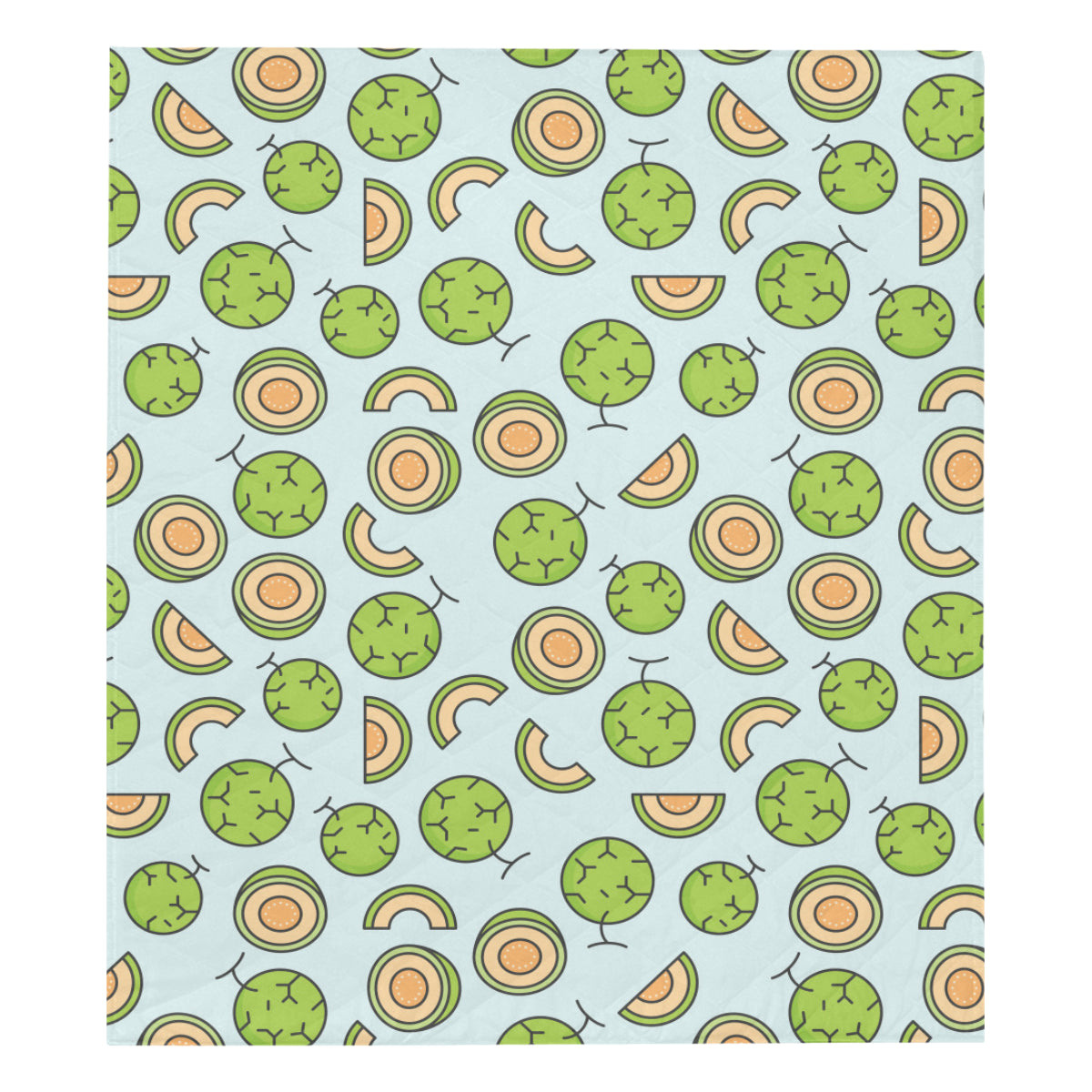 Cantaloupe Pattern Print Design 02 Premium Quilt