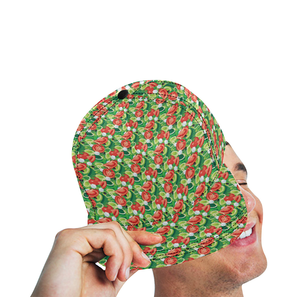 Vegan Salad Themed Design Print Snapback Cap