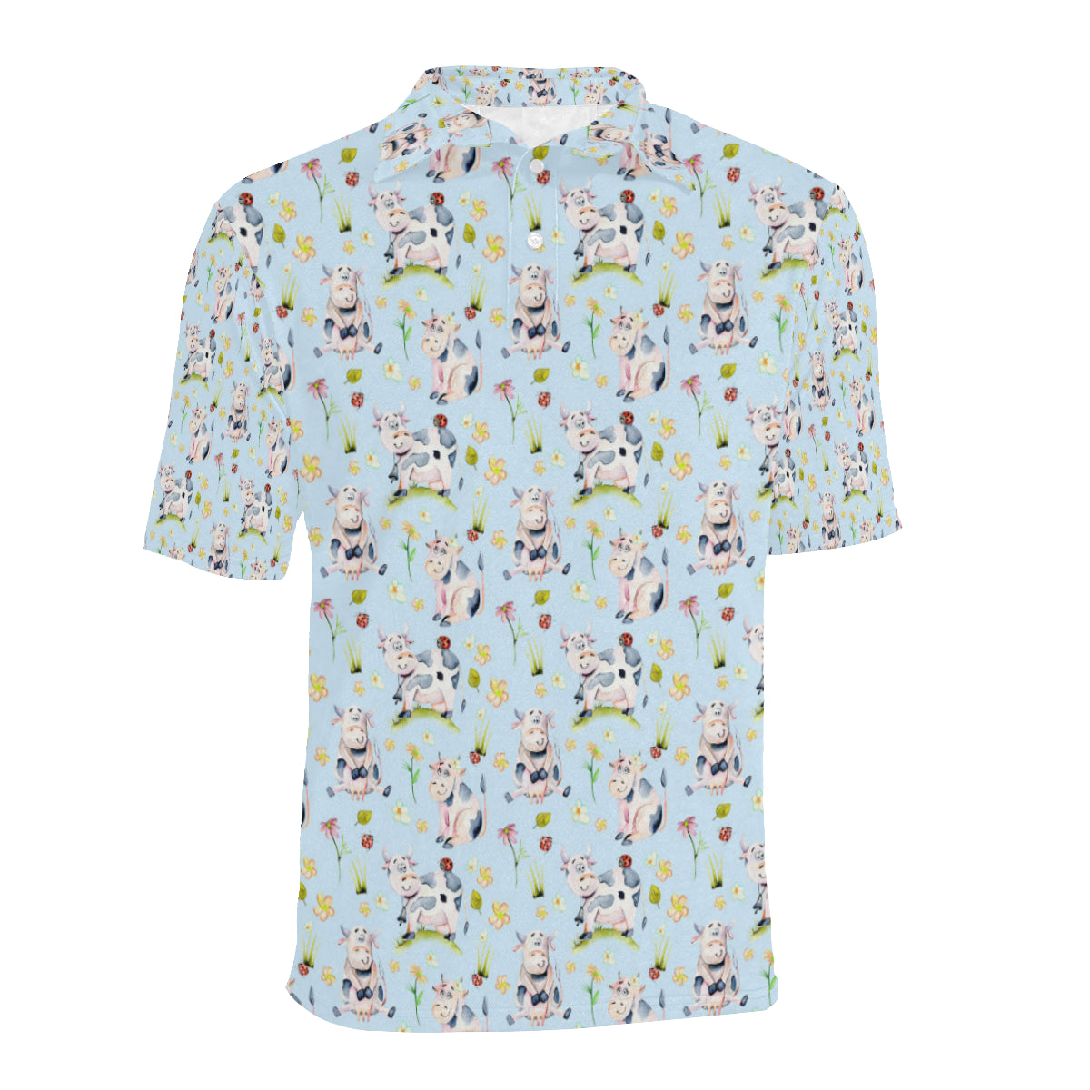 Cow Happy Pattern Print Design 05 Men Polo Shirt