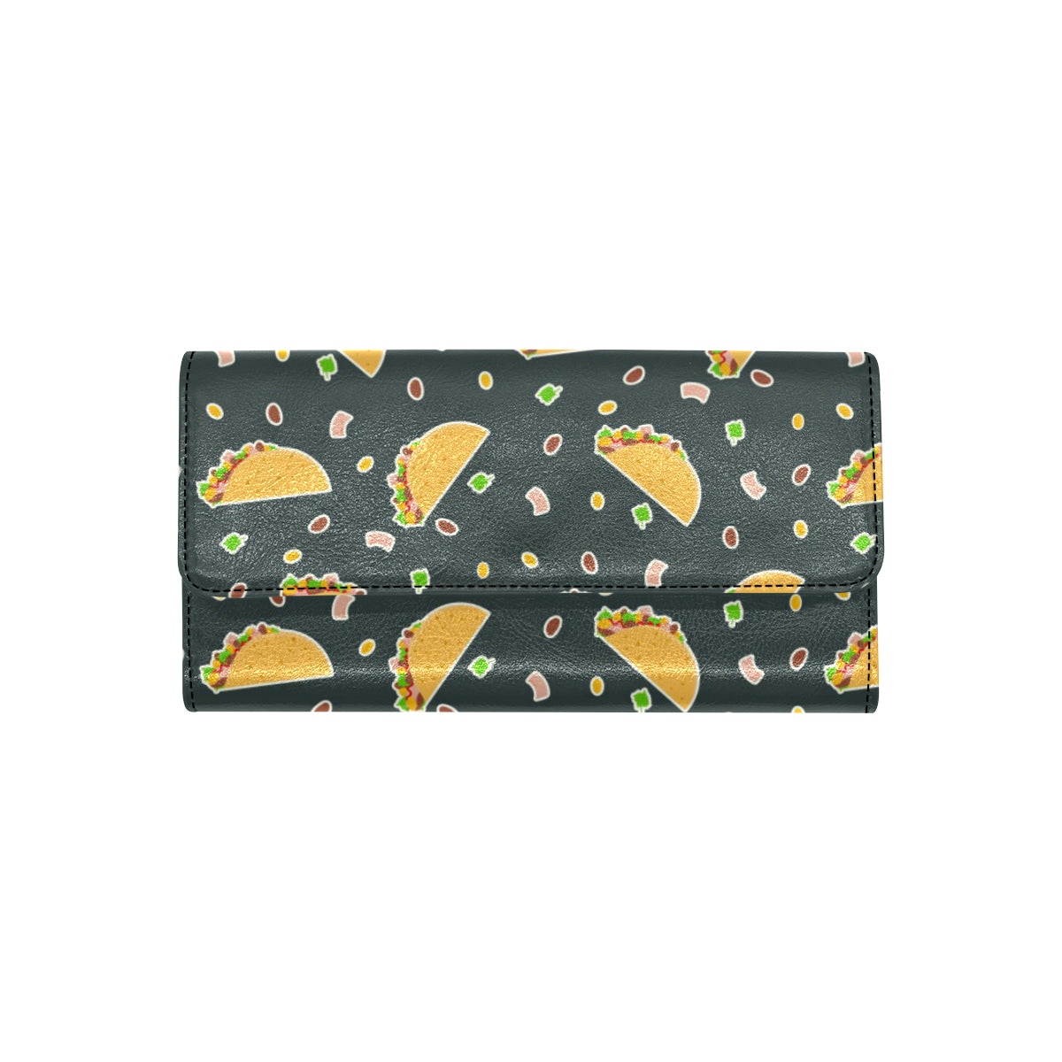 Taco Pattern Print Design TC02 Women's Trifold Wallet