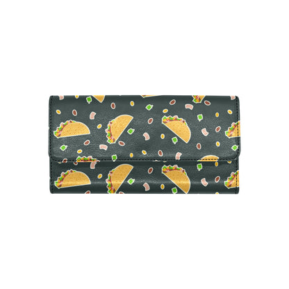 Taco Pattern Print Design TC02 Women's Trifold Wallet