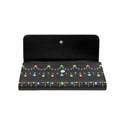 Christmas Light Pattern Print Design 01 Women's Trifold Wallet