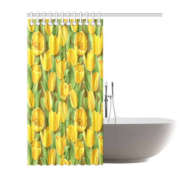 Tulip Yellow Pattern Print Design TP010 Shower Curtain